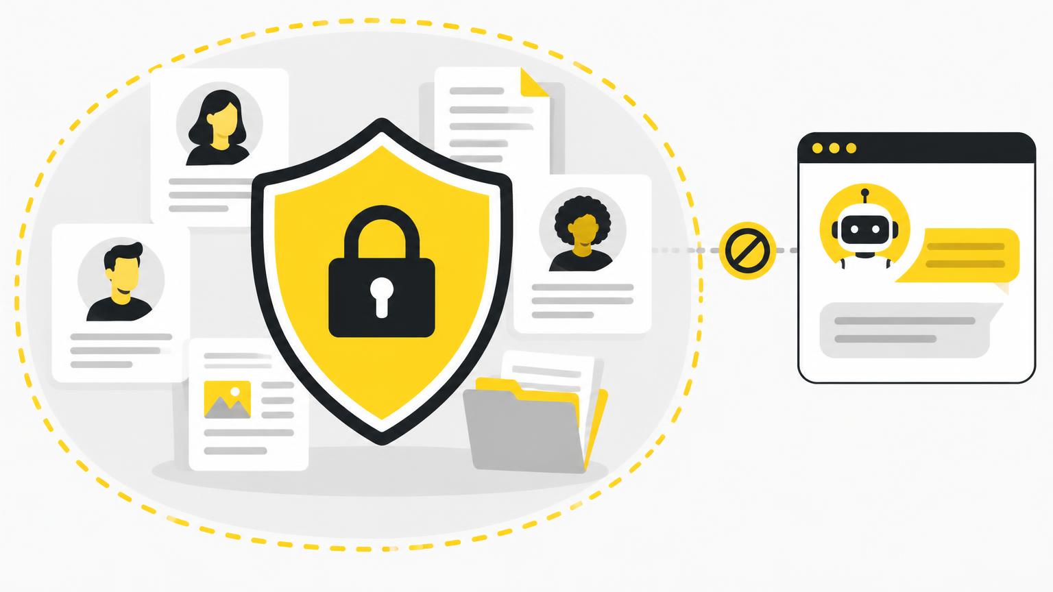 Persona che verifica le condizioni di trattamento dati prima di usare uno strumento di IA